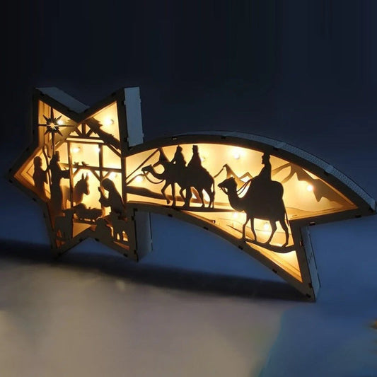 LED-Weihnachtssternlampe aus Holz